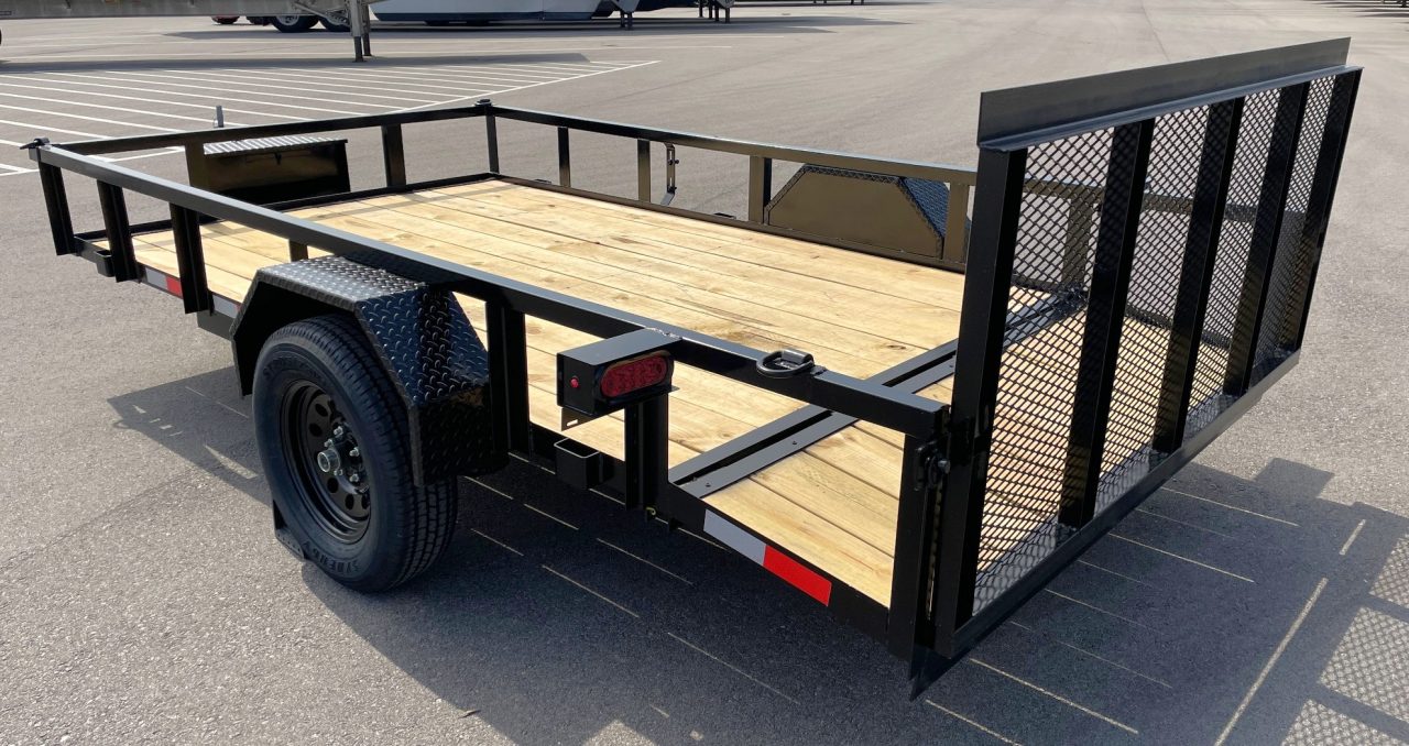 New B/R Trailers 12' x 76" Single Axle Utility Trailer: 3500 GVWR, Tool Box, Ramp Gate