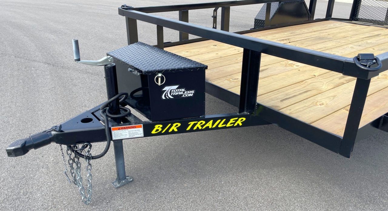 New B/R Trailers 12' x 76" Single Axle Utility Trailer: 3500 GVWR, Tool Box, Ramp Gate