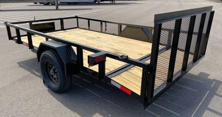 New B/R Trailers 12' x 76" Single Axle Utility Trailer: 3500 GVWR, Tool Box, Ramp Gate