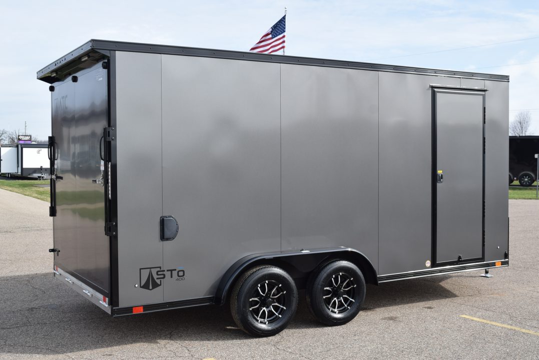 New ATC 7.5x16 STO 400 ALUMINUM CARGO TRAILER w/ BLACK TRIM PACKAGE