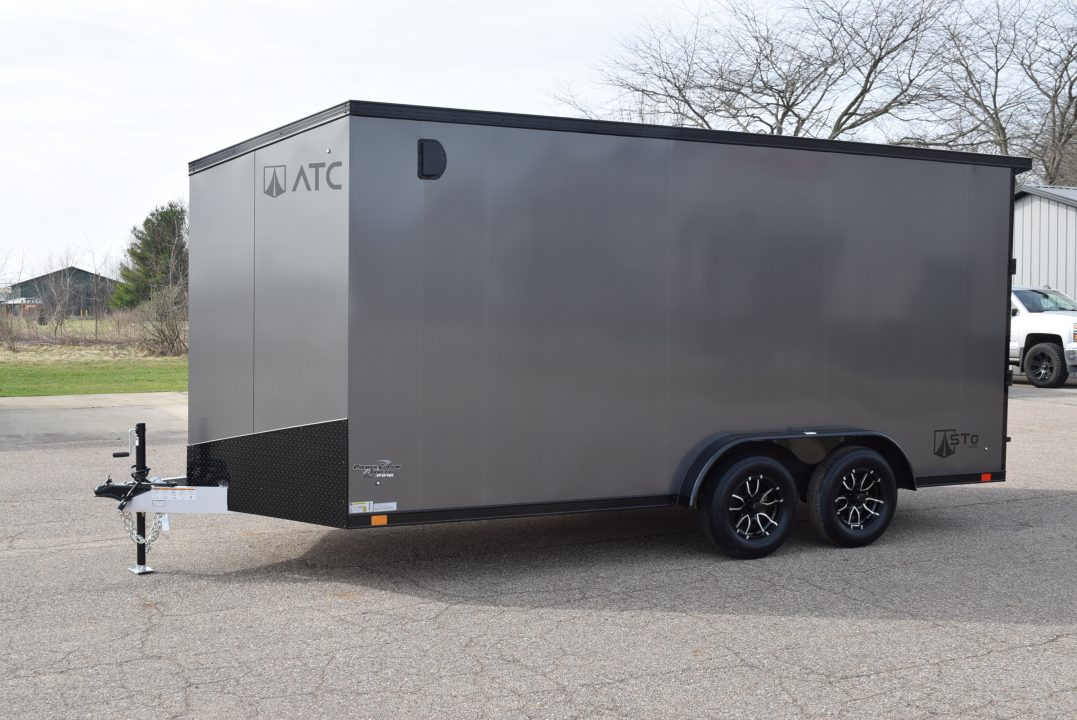 New ATC 7.5x16 STO 400 ALUMINUM CARGO TRAILER w/ BLACK TRIM PACKAGE