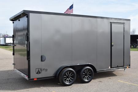 New ATC 7.5x16 STO 400 ALUMINUM CARGO TRAILER w/ BLACK TRIM PACKAGE