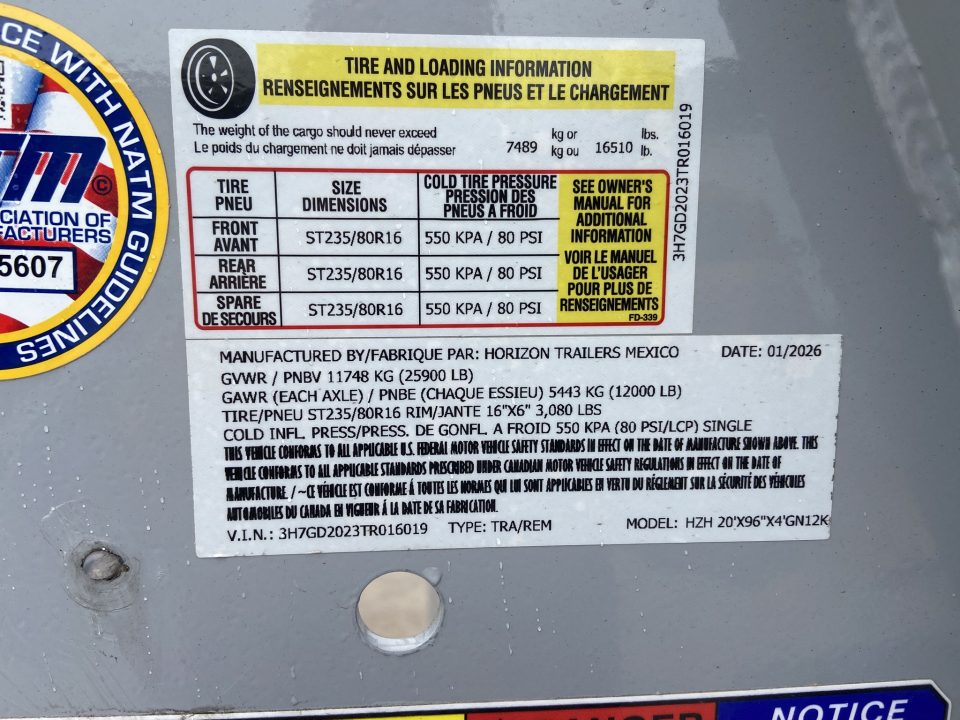 New Horizon Trailers 12K Dump