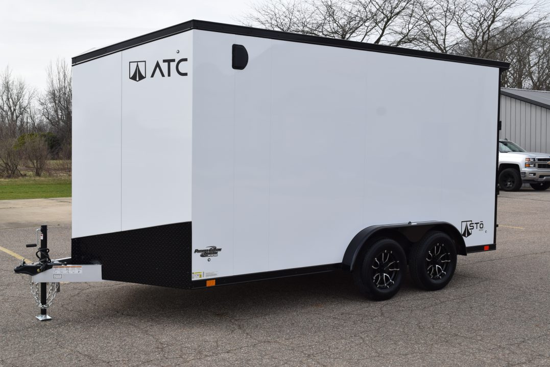New ATC 7.5x14 STO 400 ALUMINUM CARGO TRAILER w/ BLACK TRIM PACKAGE
