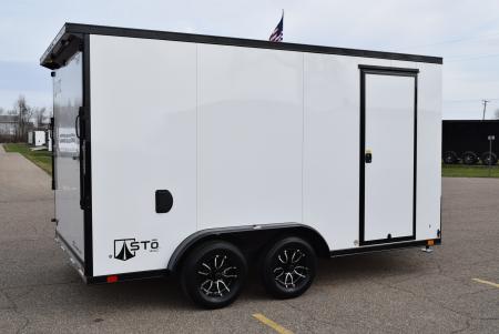 New ATC 7.5x14 STO 400 ALUMINUM CARGO TRAILER w/ BLACK TRIM PACKAGE