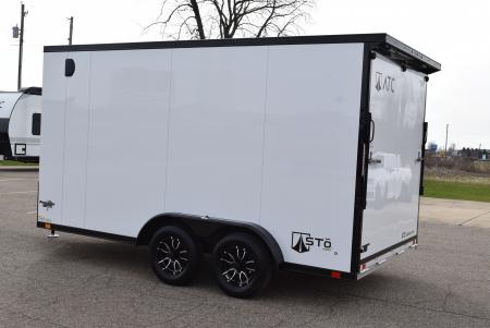 New ATC 7.5x14 STO 400 ALUMINUM CARGO TRAILER w/ BLACK TRIM PACKAGE