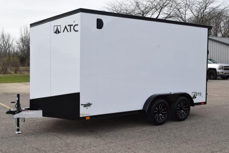 New ATC 7.5x14 STO 400 ALUMINUM CARGO TRAILER w/ BLACK TRIM PACKAGE