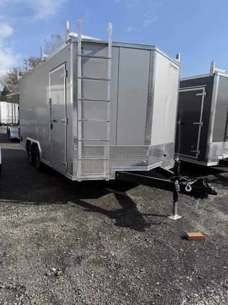 New 2026 BELMONT 8.5 X 16 CARGO TRAILER - CONSTRACTOR BUILD - RAMP DOOR - SILVER Cargo / Enclosed Trailer