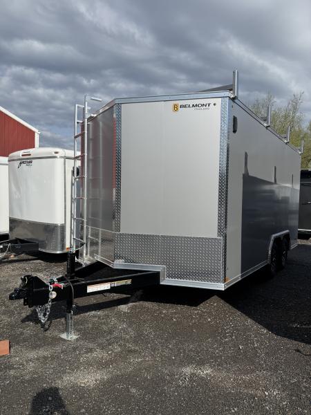 New 2026 BELMONT 8.5 X 16 CARGO TRAILER - CONSTRACTOR BUILD - RAMP DOOR - SILVER Cargo / Enclosed Trailer