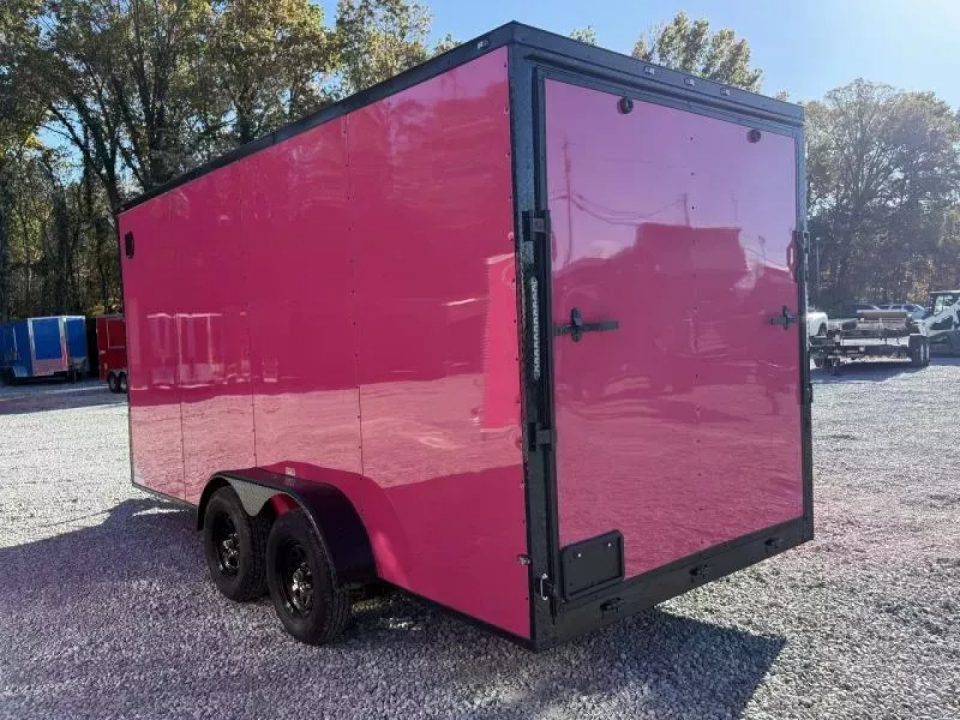 New 2026 Golden Cargo 7x16 TA (7.3 HT) PINK BLACKOUT .80 Polycore Cargo / Enclosed Trailer