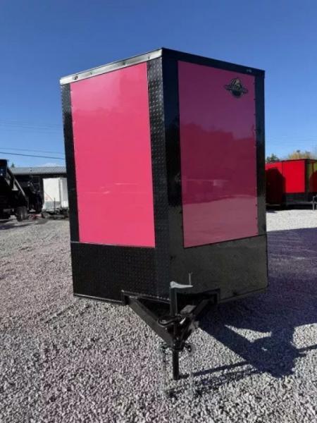 New 2026 Golden Cargo 7x16 TA (7.3 HT) PINK BLACKOUT .80 Polycore Cargo / Enclosed Trailer