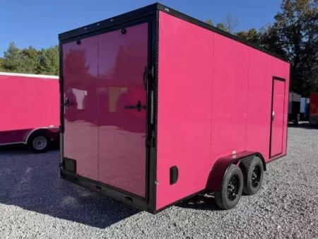 New 2026 Golden Cargo 7x16 TA (7.3 HT) PINK BLACKOUT .80 Polycore Cargo / Enclosed Trailer