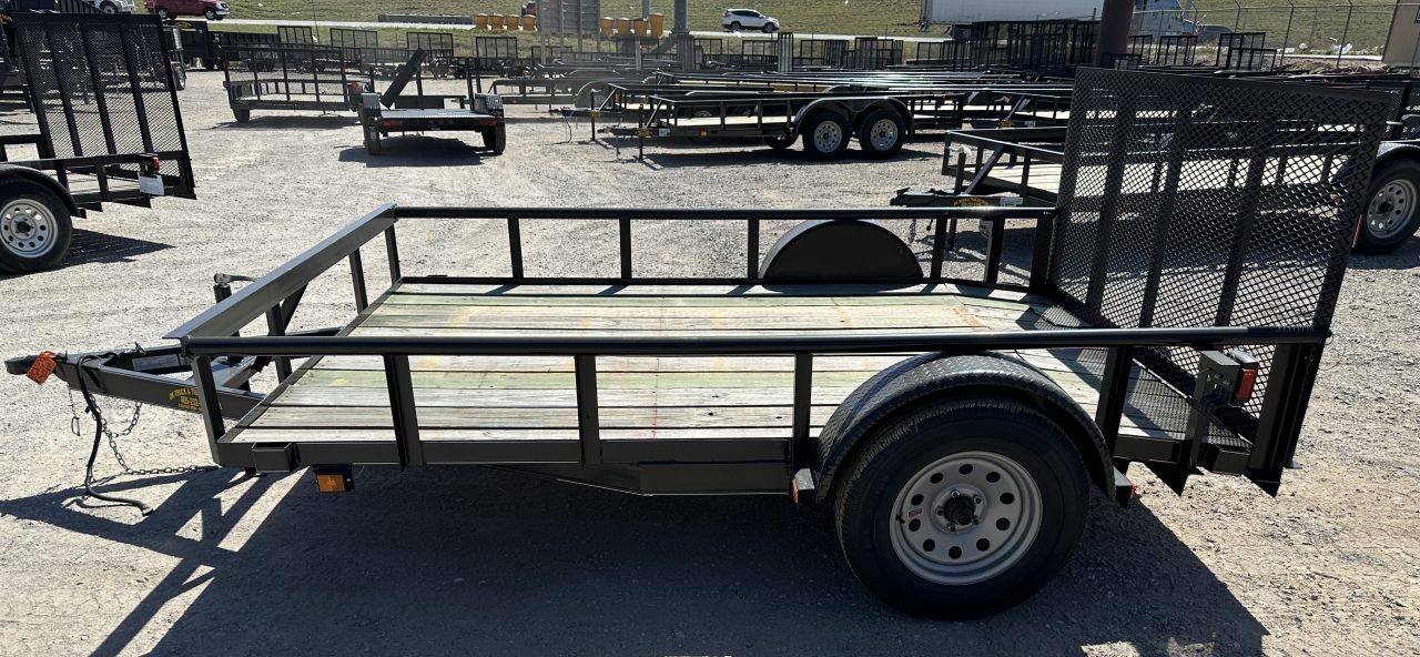 New 2026 Road Boss 83" wide x 10' Long Single Axle with pipe top rail, 3' gate & dove tail Utility Trailer