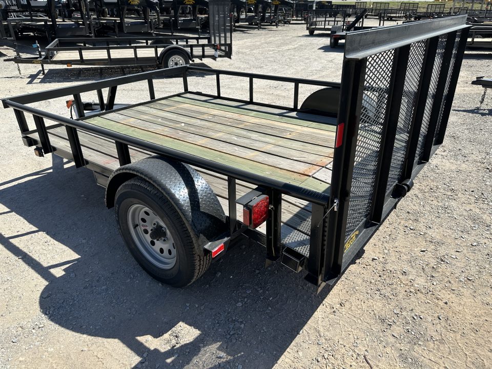 New 2026 Road Boss 83" wide x 10' Long Single Axle with pipe top rail, 3' gate & dove tail Utility Trailer