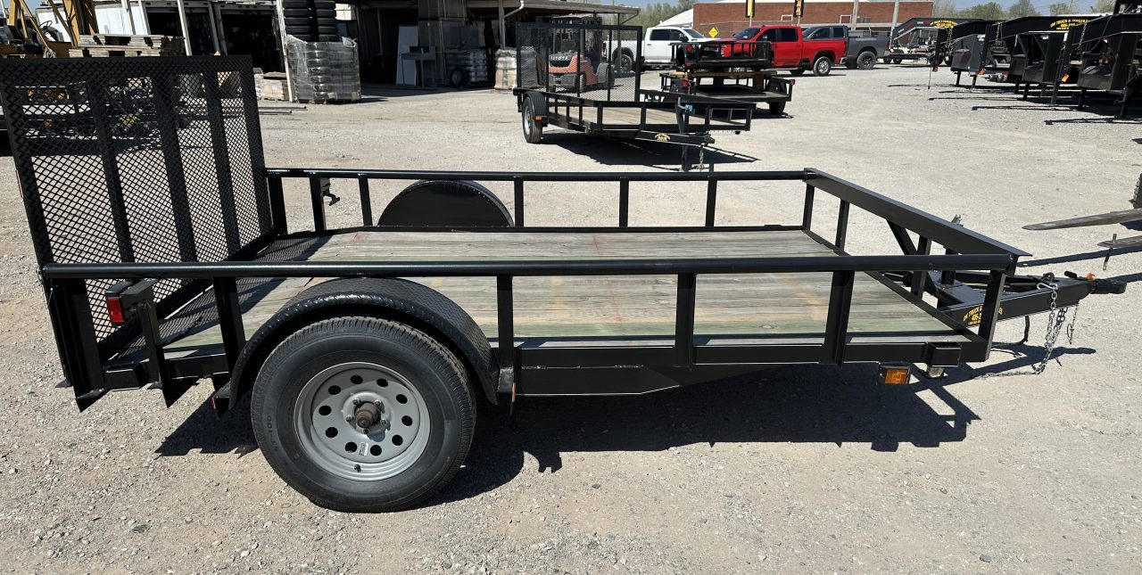 New 2026 Road Boss 83" wide x 10' Long Single Axle with pipe top rail, 3' gate & dove tail Utility Trailer