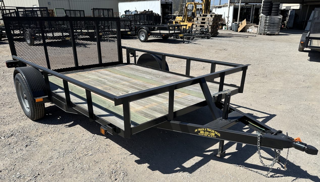 New 2026 Road Boss 83" wide x 10' Long Single Axle with pipe top rail, 3' gate & dove tail Utility Trailer
