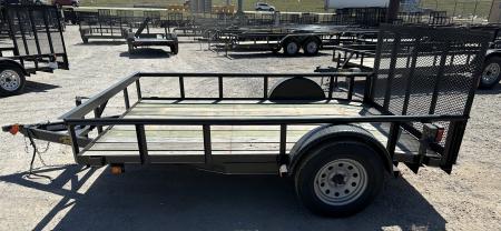 New 2026 Road Boss 83" wide x 10' Long Single Axle with pipe top rail, 3' gate & dove tail Utility Trailer