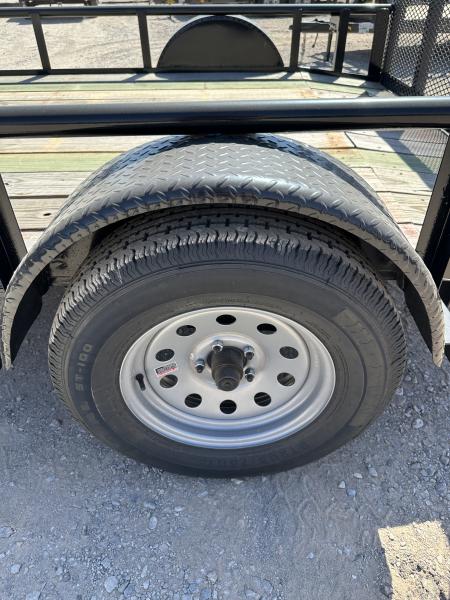 New 2026 Road Boss 83" wide x 10' Long Single Axle with pipe top rail, 3' gate & dove tail Utility Trailer