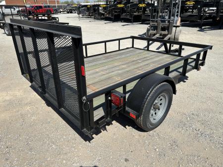 New 2026 Road Boss 83" wide x 10' Long Single Axle with pipe top rail, 3' gate & dove tail Utility Trailer