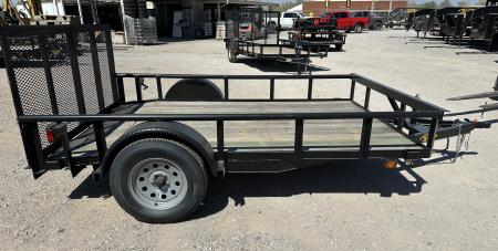 New 2026 Road Boss 83" wide x 10' Long Single Axle with pipe top rail, 3' gate & dove tail Utility Trailer