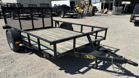 New 2026 Road Boss 83  wide x 10' Long Single Axle with pipe top rail, 3' gate & dove tail Utility Trailer