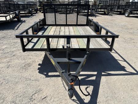 New 2026 Road Boss 83" wide x 10' Long Single Axle with pipe top rail, 3' gate & dove tail Utility Trailer