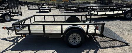 New 2026 Road Boss 83" wide x 10' Long Single Axle with pipe top rail, 3' gate & dove tail Utility Trailer