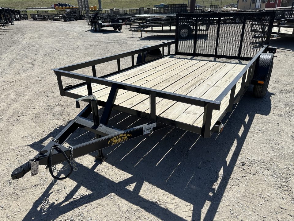 New 2025 Road Boss 83" wide x 12' long Single Axle 3' Gate with dove tail Utility Trailer