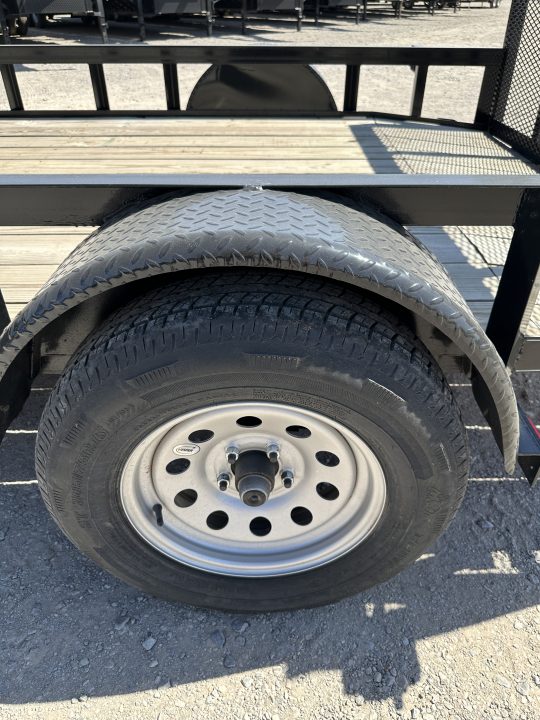 New 2025 Road Boss 83" wide x 12' long Single Axle 3' Gate with dove tail Utility Trailer