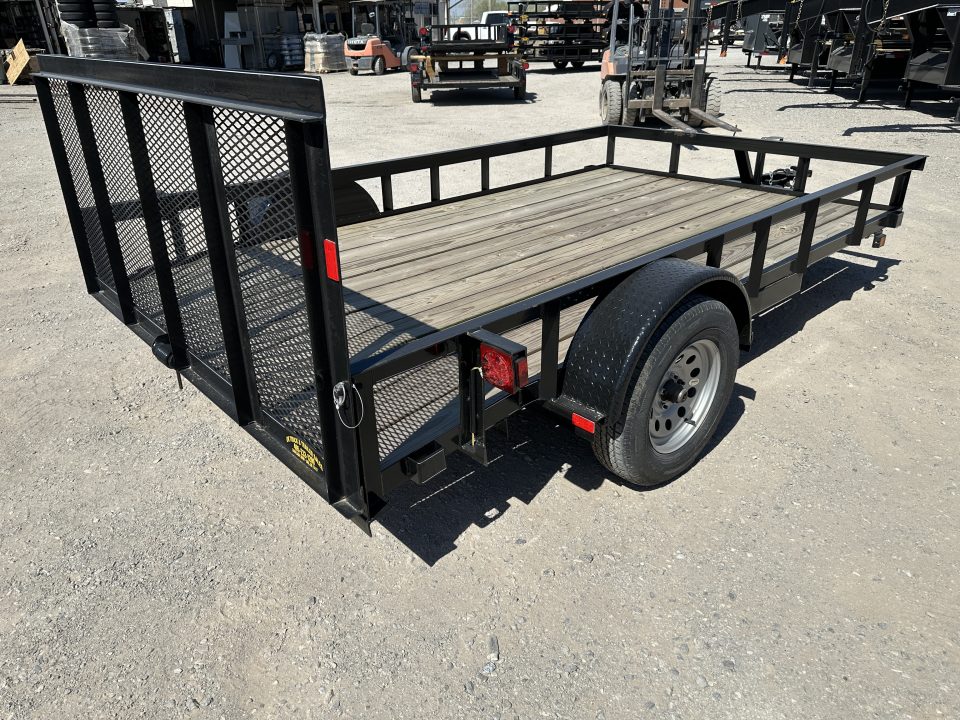 New 2025 Road Boss 83" wide x 12' long Single Axle 3' Gate with dove tail Utility Trailer