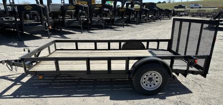 New 2025 Road Boss 83" wide x 12' long Single Axle 3' Gate with dove tail Utility Trailer