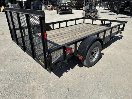 New 2025 Road Boss 83" wide x 12' long Single Axle 3' Gate with dove tail Utility Trailer