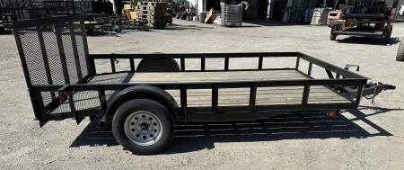 New 2025 Road Boss 83" wide x 12' long Single Axle 3' Gate with dove tail Utility Trailer