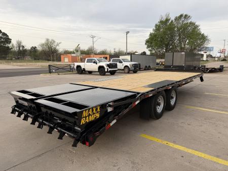 New #037636 2026 DIAMOND T DO160 24 X 102 TANDEM AXLE BUMPER PULL DECKOVER 16K TRAILER W/ MAXX RAMPS & 14 PLY TIRES