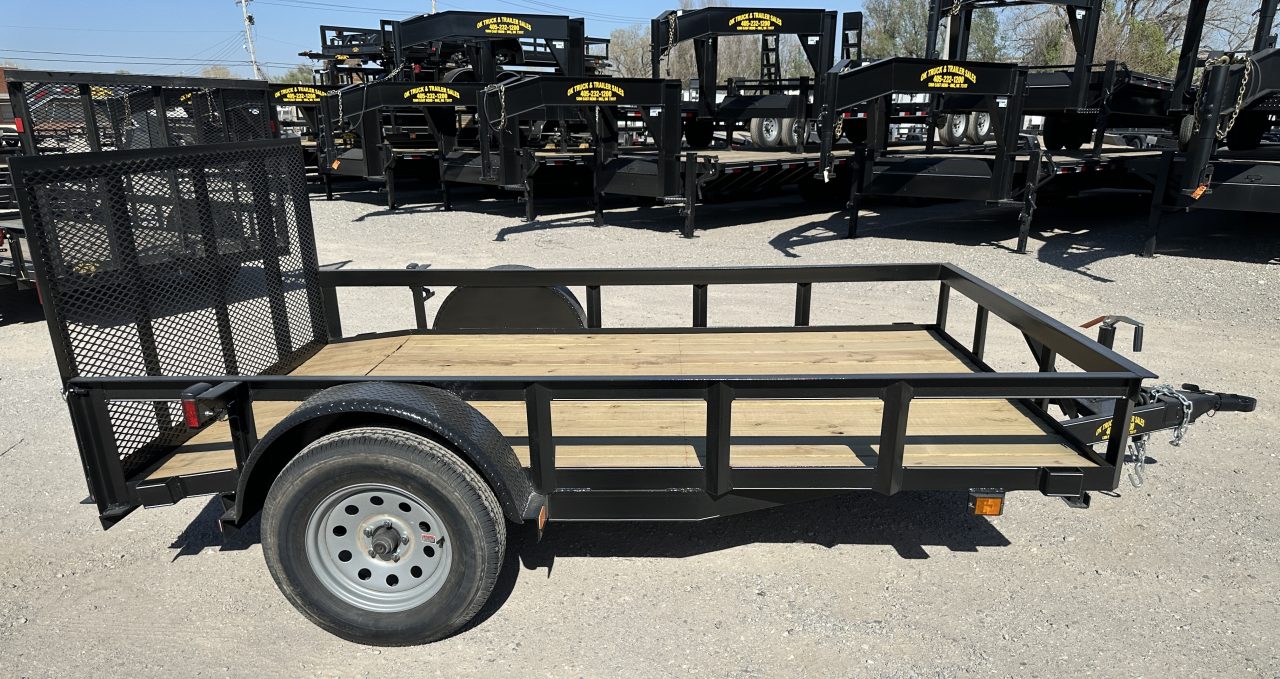 New 2026 Road Boss 77"x10' Single Axle Dove Tail 3' Gate Utility Trailer