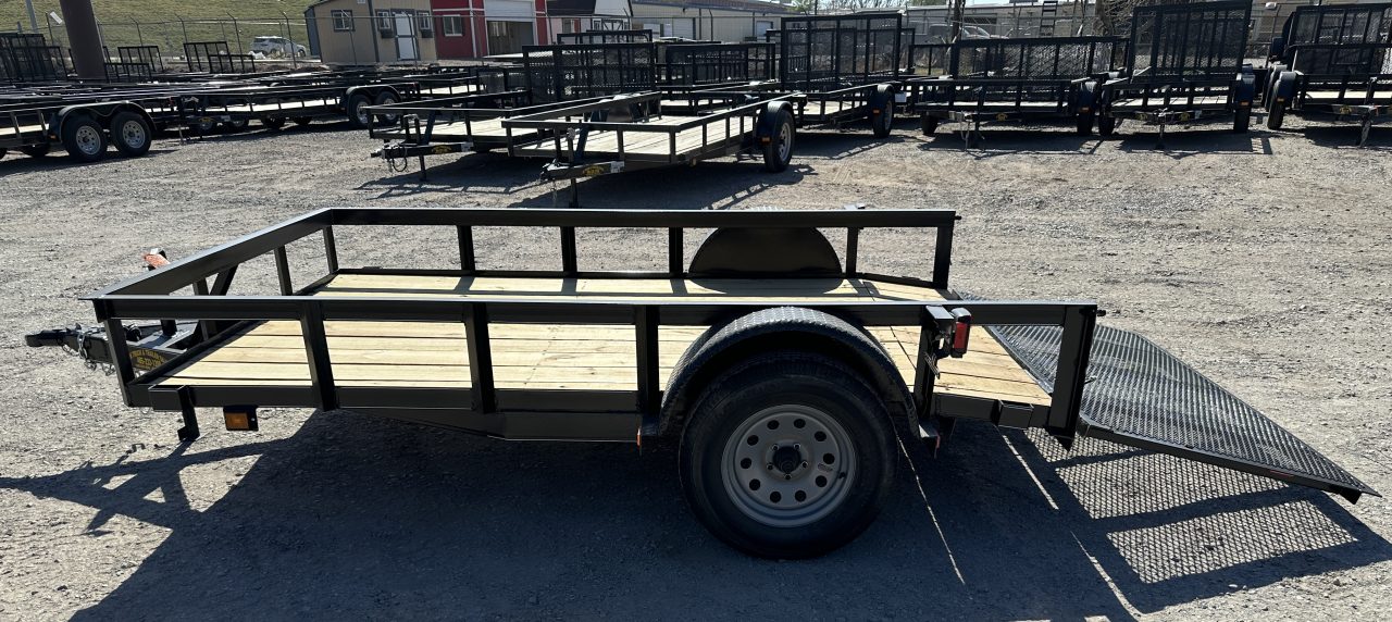 New 2026 Road Boss 77"x10' Single Axle Dove Tail 3' Gate Utility Trailer