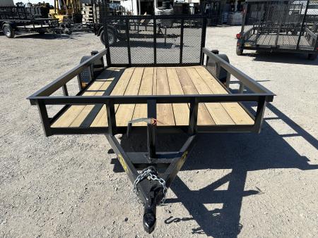 New 2026 Road Boss 77 x10' Single Axle Dove Tail 3' Gate Utility Trailer