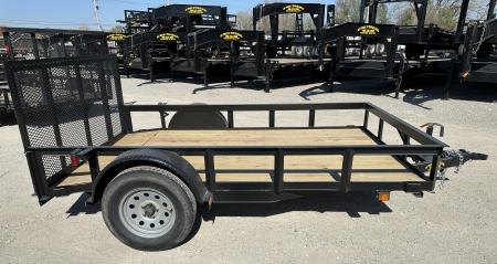 New 2026 Road Boss 77"x10' Single Axle Dove Tail 3' Gate Utility Trailer