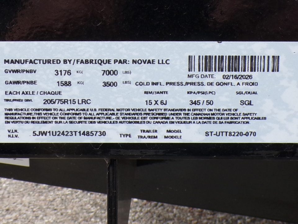 New *2026 Sure-Trac ST-UTT8220 Utility Trailer