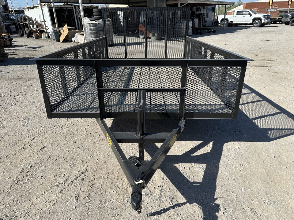 New 2025 Road Boss 83"x12' Single Axle with 24" tall mesh sides & 4' rear gate Utility Trailer