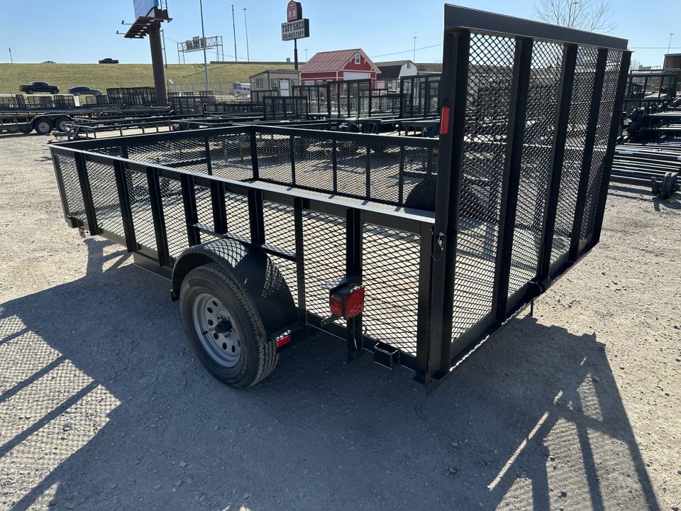 New 2025 Road Boss 83"x12' Single Axle with 24" tall mesh sides & 4' rear gate Utility Trailer