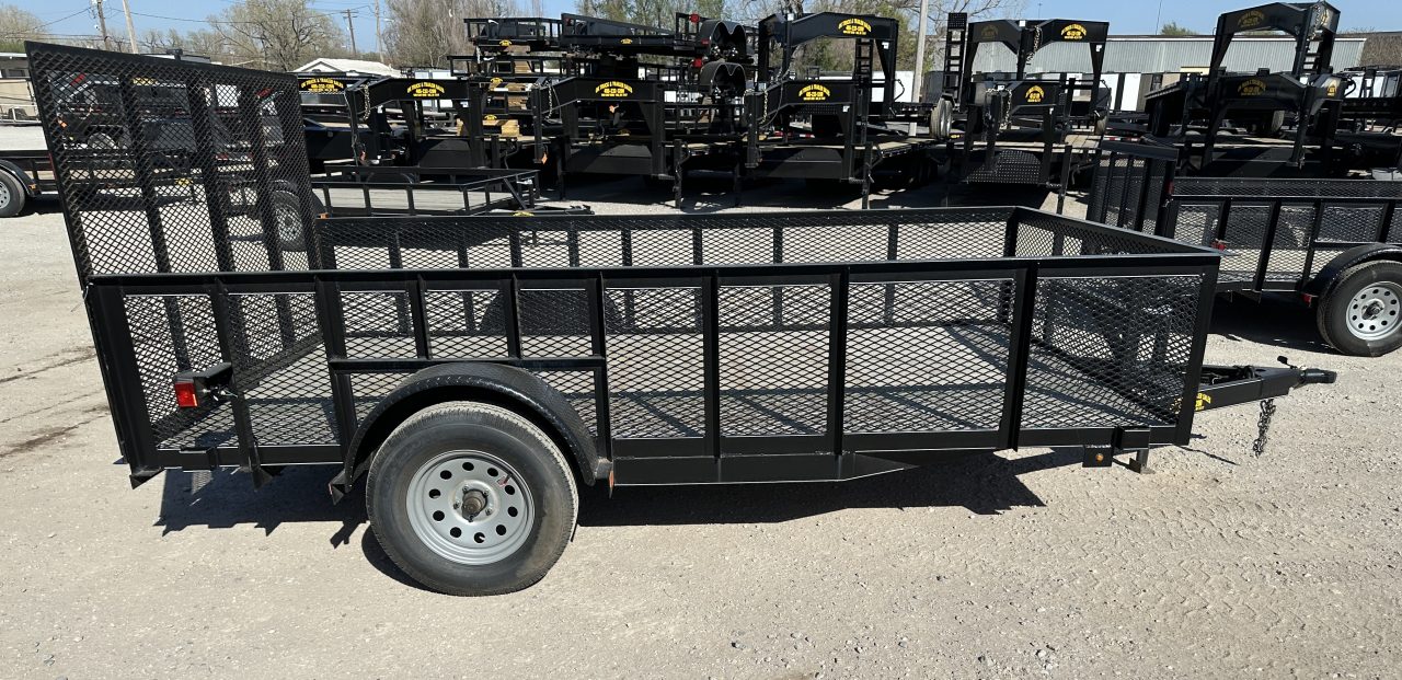 New 2025 Road Boss 83"x12' Single Axle with 24" tall mesh sides & 4' rear gate Utility Trailer