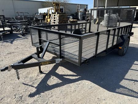 New 2025 Road Boss 83"x12' Single Axle with 24" tall mesh sides & 4' rear gate Utility Trailer