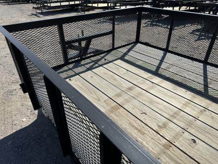 New 2025 Road Boss 83"x12' Single Axle with 24" tall mesh sides & 4' rear gate Utility Trailer