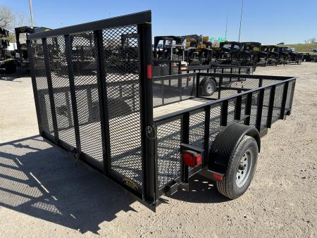 New 2025 Road Boss 83"x12' Single Axle with 24" tall mesh sides & 4' rear gate Utility Trailer