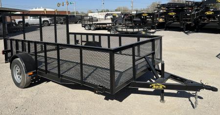 New 2025 Road Boss 83"x12' Single Axle with 24" tall mesh sides & 4' rear gate Utility Trailer