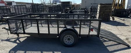 New 2025 Road Boss 83"x12' Single Axle with 24" tall mesh sides & 4' rear gate Utility Trailer