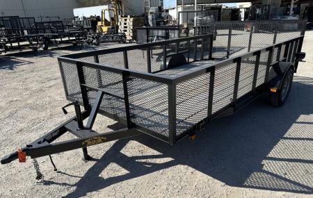 New 2026 Road Boss 83 x14' Single Axle w/2' Mesh sides & 4' Gate Utility Trailer