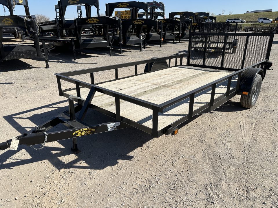 New 2024 Road Boss 83"x14' Single Axle w/ Dove Tail & 3' Gate Utility Trailer