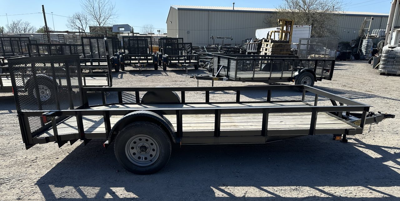 New 2024 Road Boss 83"x14' Single Axle w/ Dove Tail & 3' Gate Utility Trailer